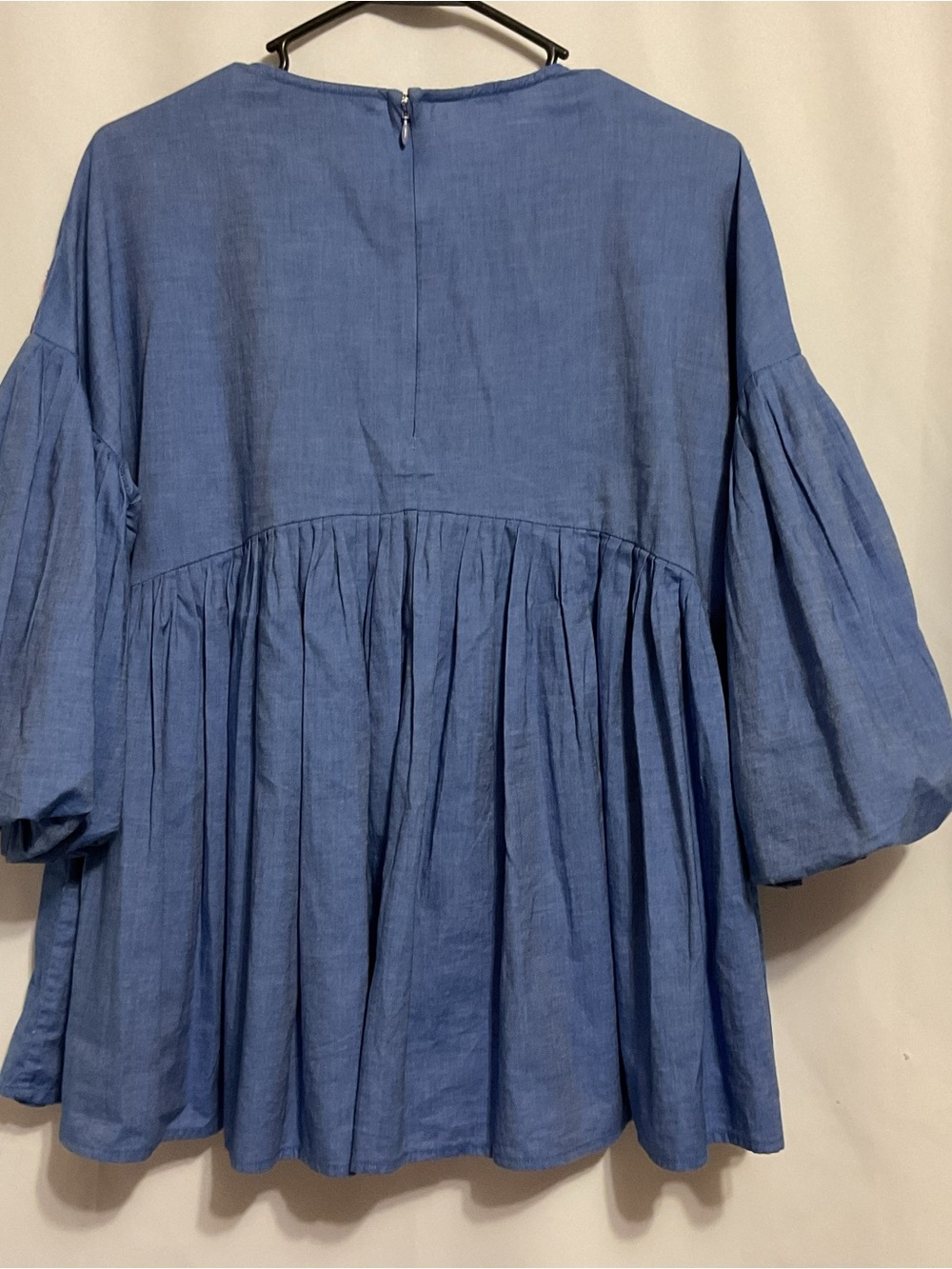 Anthropologie Hemant & Nandita Lianna Embroidered Chambray top - Picture 9 of 10